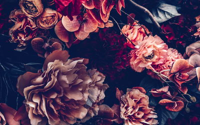 Ljuddämpande tavla - Colorful flowers in a retro