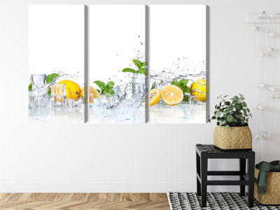 Ljuddämpande tavla - Mint leaves with lemons