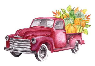 Ljuddämpande tavla - Retro vegetable truck