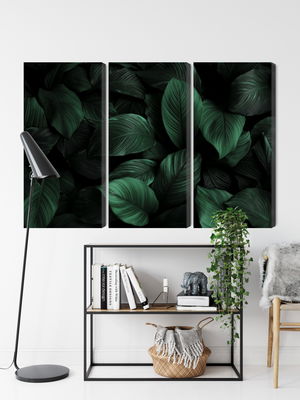 Ljuddämpande tavla - Green leaves on a macro scale