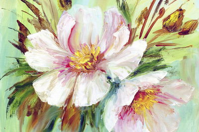 Ljuddämpande tavla - Wild peonies as painted