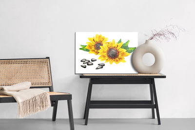 Ljuddämpande tavla - Flowers and sunflower seeds