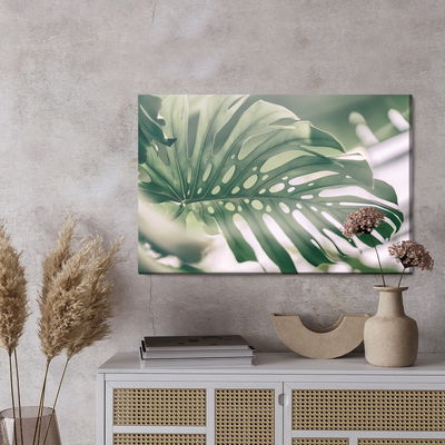 Ljuddämpande tavla - Monstera leaf close up