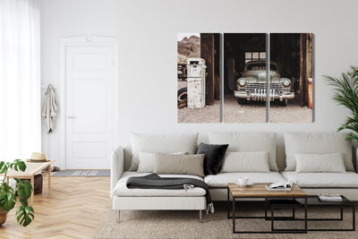 Ljuddämpande tavla - Old car in vintage style