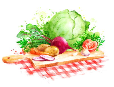 Ljuddämpande tavla - Vegetables on a chopping