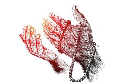 Ljuddämpande tavla - Rosary in hands