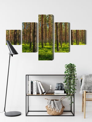 Ljuddämpande tavla - 3d pine forest