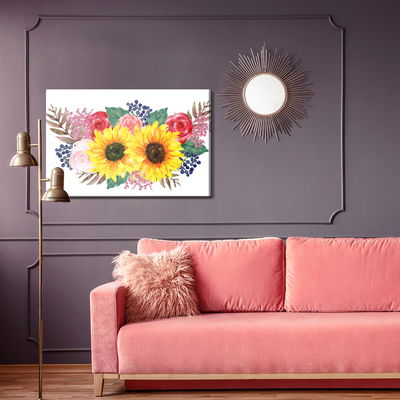 Ljuddämpande tavla - A floral composition painted