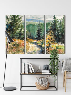 Ljuddämpande tavla - Forest landscape painted