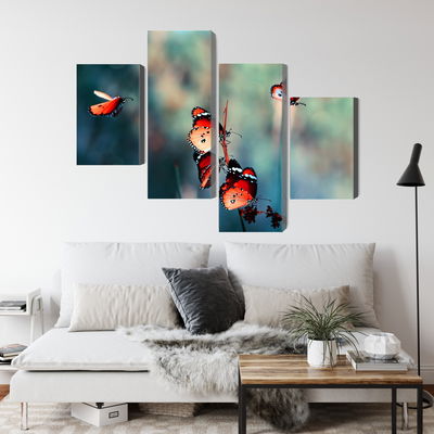 Ljuddämpande tavla - Colorful butterflies