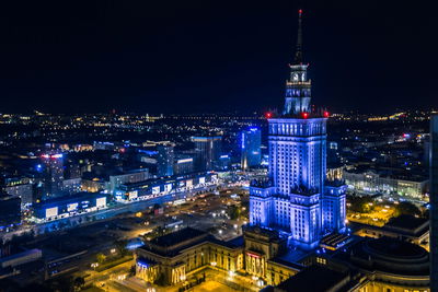 Ljuddämpande tavla - Illuminated Warsaw at night