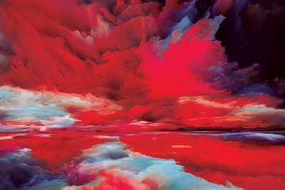 Ljuddämpande tavla - Abstract red sky