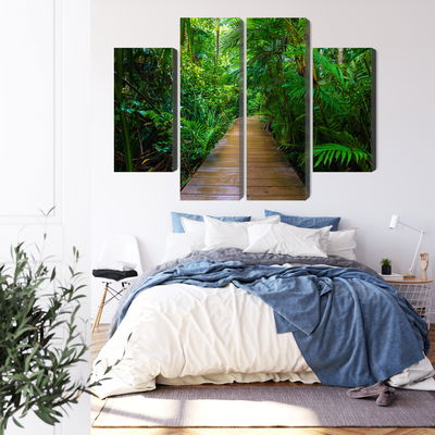 Ljuddämpande tavla - Wooden bridge in a tropical