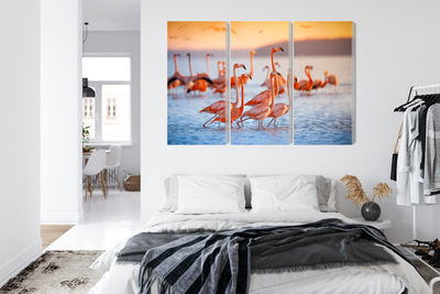 Ljuddämpande tavla - A flock of flamingos