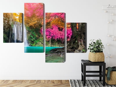 Ljuddämpande tavla - A beautiful forest waterfall