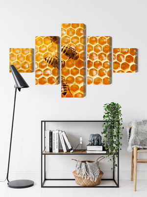 Ljuddämpande tavla - Bees on the honeycomb