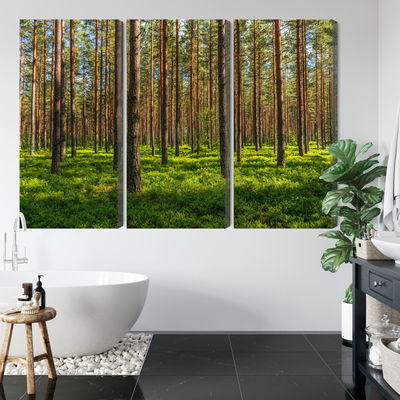 Ljuddämpande tavla - 3d pine forest
