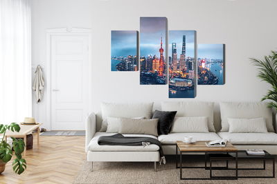 Ljuddämpande tavla - Shanghai panorama at night