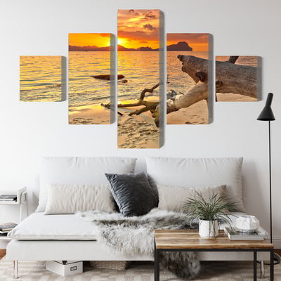 Ljuddämpande tavla - Sea landscape at sunset