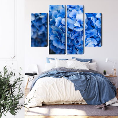 Ljuddämpande tavla - Blue hydrangea flowers close