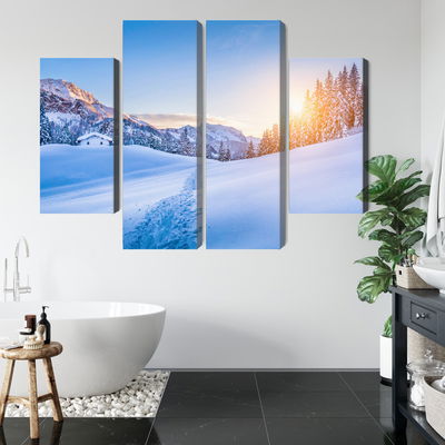 Ljuddämpande tavla - The alps at winter time 3d