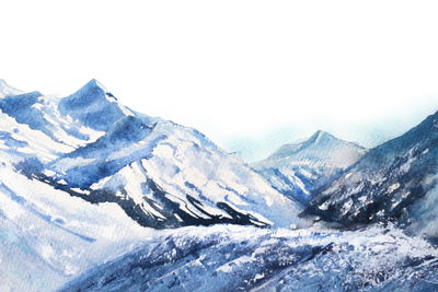 Ljuddämpande tavla - Watercolor mountain peak
