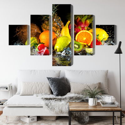 Ljuddämpande tavla - Fruit with a splash of water