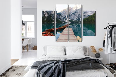 Ljuddämpande tavla - Lake braies in Italy