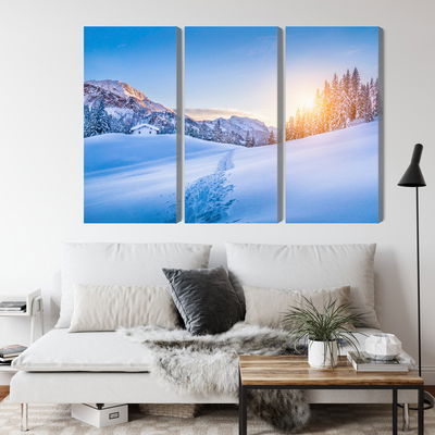 Ljuddämpande tavla - The alps at winter time 3d