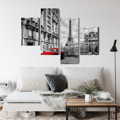 Ljuddämpande tavla - Red car in retro style