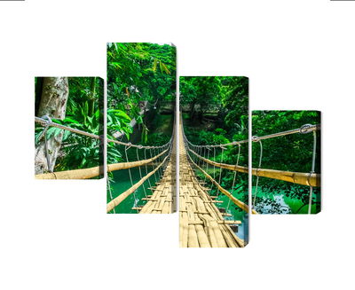 Ljuddämpande tavla - Bamboo bridge in the rain