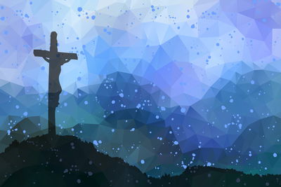 Ljuddämpande tavla - Easter scene with a cross