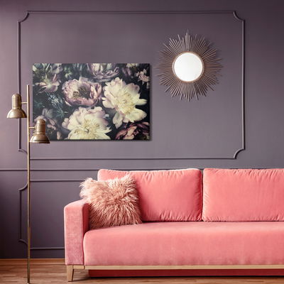 Ljuddämpande tavla - Peonies in dark colours