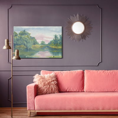 Ljuddämpande tavla - Forest over the water