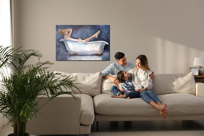 Ljuddämpande tavla - Woman in the bathtub