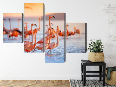 Ljuddämpande tavla - A flock of flamingos