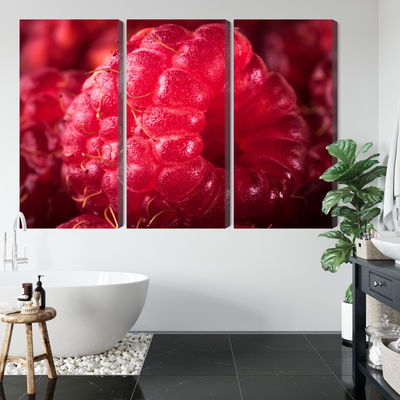 Ljuddämpande tavla - Raspberries on a macro scale