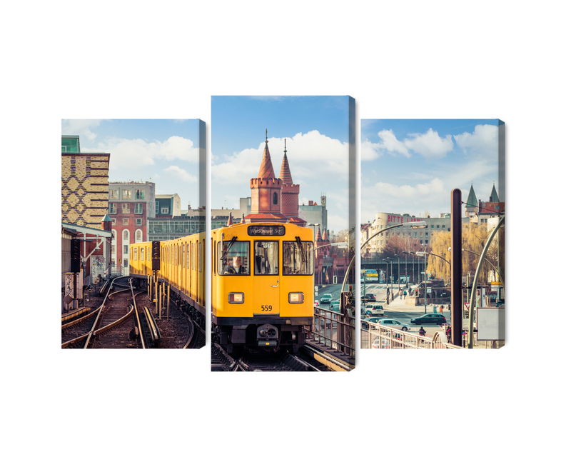 Ljuddämpande tavla - Yellow train in berlin