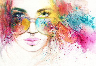 Ljuddämpande tavla - Woman in sunglasses