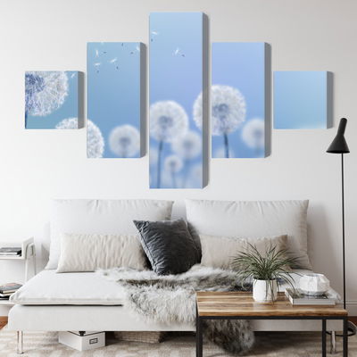 Ljuddämpande tavla - Dandelions on a blue