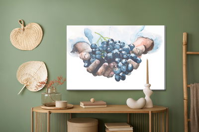 Ljuddämpande tavla - Grapes in hands