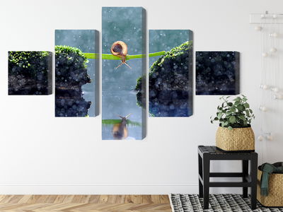 Ljuddämpande tavla - Snail in the rain