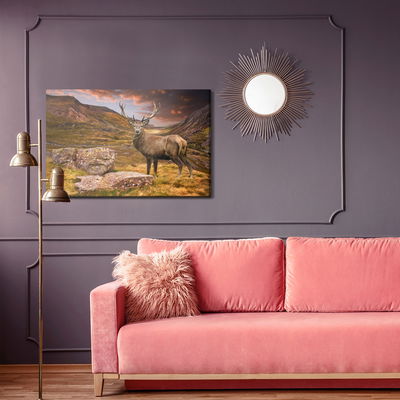 Ljuddämpande tavla - Deer in the mountains