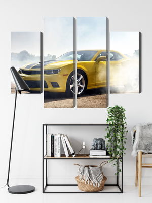 Ljuddämpande tavla - 3d drifting yellow car