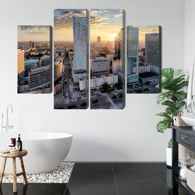 Ljuddämpande tavla - Warsaw skyscrapers at sunset