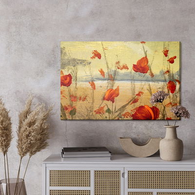 Ljuddämpande tavla - Wild red poppies