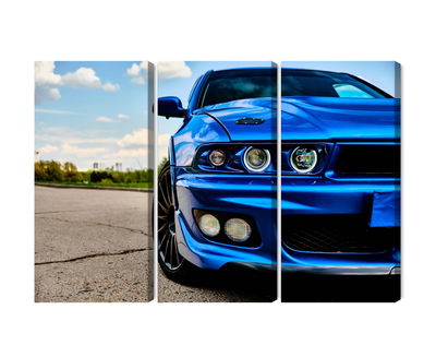 Ljuddämpande tavla - Front of a blue sports car