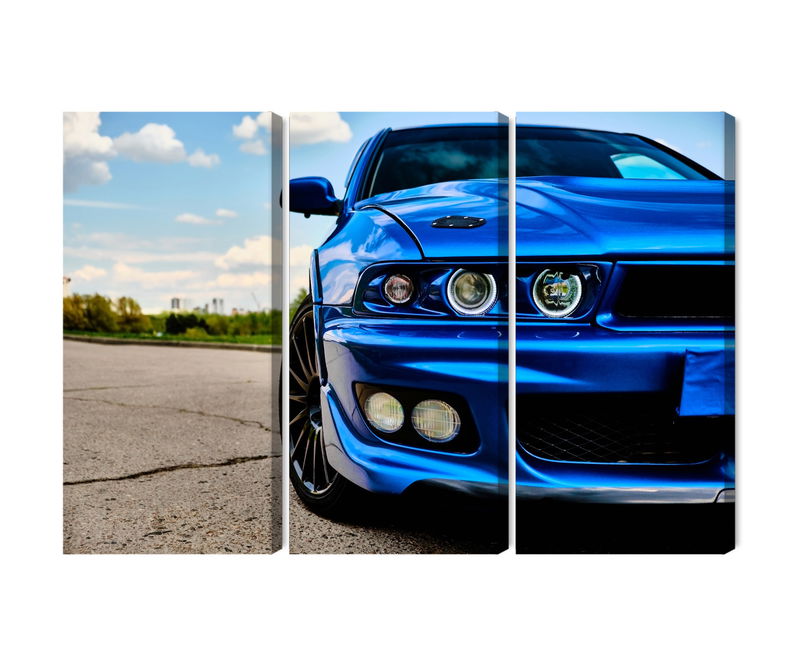 Ljuddämpande tavla - Front of a blue sports car