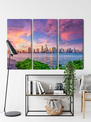 Ljuddämpande tavla - Panorama of miami during