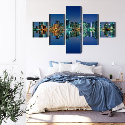 Ljuddämpande tavla - Panorama of miami by night